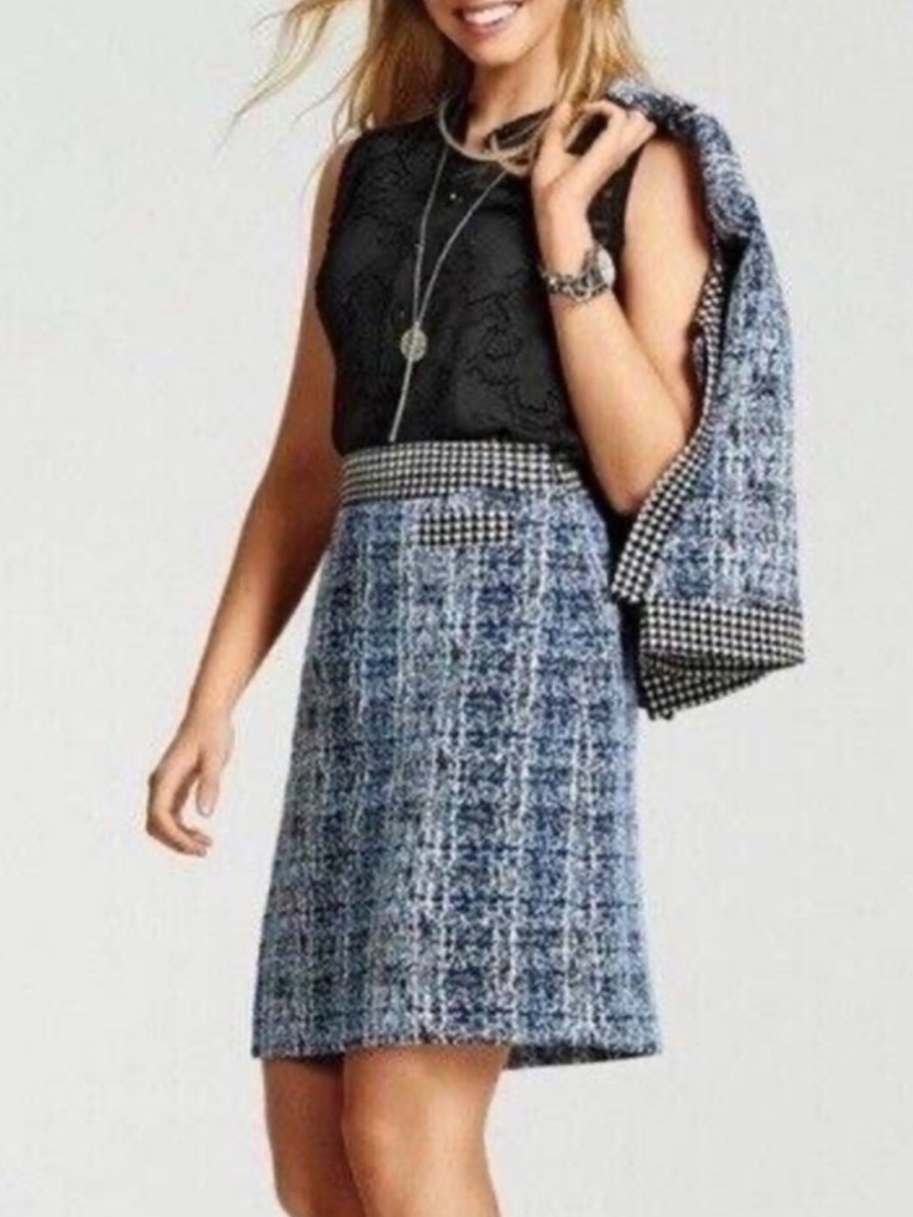 NWT CAbi Reina Tweed Club Skirt